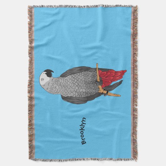 Grau-Papagei-Cartoon Decke (Vorderseite Vertikal)