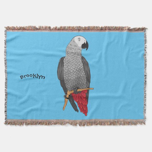 Grau-Papagei-Cartoon Decke (Vorderseite)