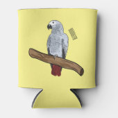 Grau-Papagei-Cartoon Dosenkühler (Vorderseite)