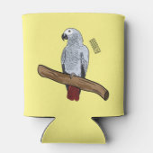 Grau-Papagei-Cartoon Dosenkühler (Rückseite)