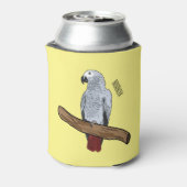 Grau-Papagei-Cartoon Dosenkühler (Kanne Rückseite)