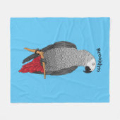 Grau-Papagei-Cartoon Fleecedecke (Vorderseite (Horizontal))