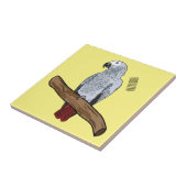 Grau-Papagei-Cartoon Fliese (Seite)