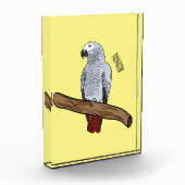 Grau-Papagei-Cartoon Fotoblock (Links)