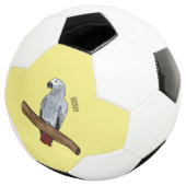Grau-Papagei-Cartoon Fußball (Dreiviertel)