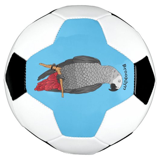 Grau-Papagei-Cartoon Fußball (Gedreht)