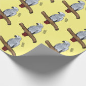 Grau-Papagei-Cartoon Geschenkpapier (Ecke)