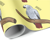 Grau-Papagei-Cartoon Geschenkpapier (Rolleneckpunkt)