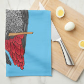 Grau-Papagei-Cartoon Geschirrtuch (Viertel Falte)