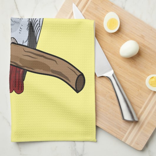 Grau-Papagei-Cartoon Geschirrtuch (Viertel Falte)