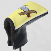 Grau-Papagei-Cartoon Golf Headcover (3/4 Vorderseite)