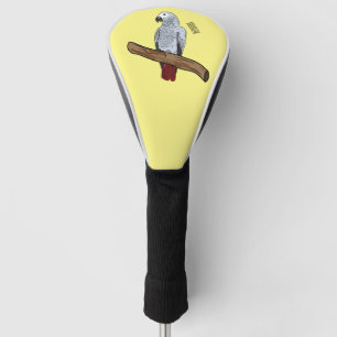 Grau-Papagei-Cartoon Golf Headcover