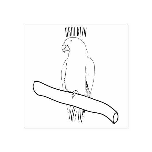 Grau-Papagei-Cartoon Gummistempel (Prägung)