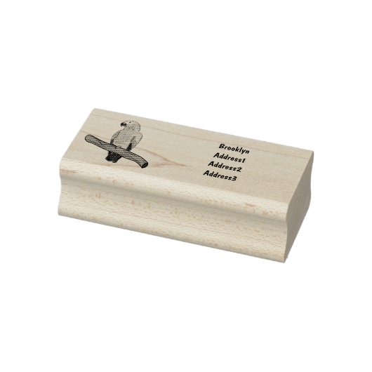 Grau-Papagei-Cartoon Gummistempel (Stempel)