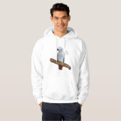 Grau-Papagei-Cartoon Hoodie (Vorne ganz)