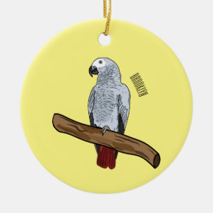 Grau-Papagei-Cartoon Keramik Ornament