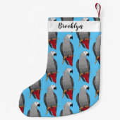 Grau-Papagei-Cartoon Kleiner Weihnachtsstrumpf (Rückseite)