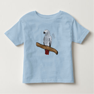 Grau-Papagei-Cartoon Kleinkind T-shirt
