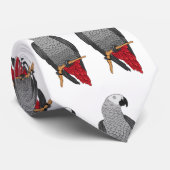 Grau-Papagei-Cartoon Krawatte (Gerollt)