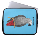 Grau-Papagei-Cartoon Laptopschutzhülle (Vorderseite)