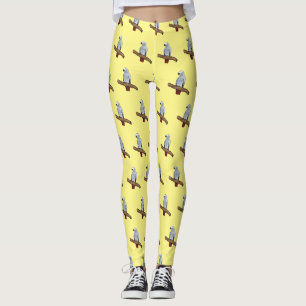 Grau-Papagei-Cartoon Leggings