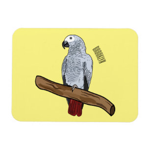Grau-Papagei-Cartoon Magnet