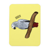 Grau-Papagei-Cartoon Magnet (Vertikal)