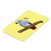 Grau-Papagei-Cartoon Magnet (Linke Seite)