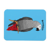 Grau-Papagei-Cartoon Magnet (Horizontal)