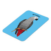 Grau-Papagei-Cartoon Magnet (Linke Seite)