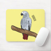 Grau-Papagei-Cartoon Mousepad (Mit Mouse)
