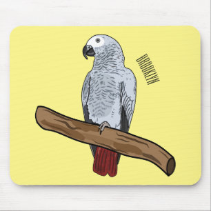 Grau-Papagei-Cartoon Mousepad