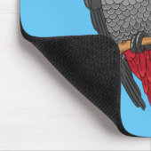 Grau-Papagei-Cartoon Mousepad (Ecke)