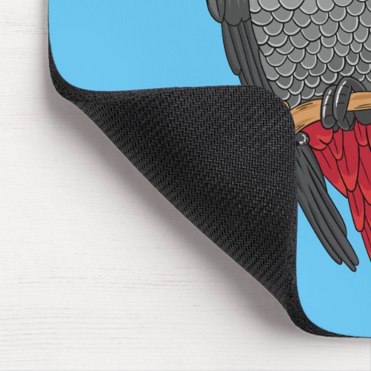 Grau-Papagei-Cartoon Mousepad (Ecke)