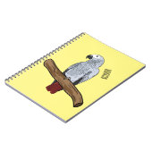 Grau-Papagei-Cartoon Notizblock (Linke Seite)
