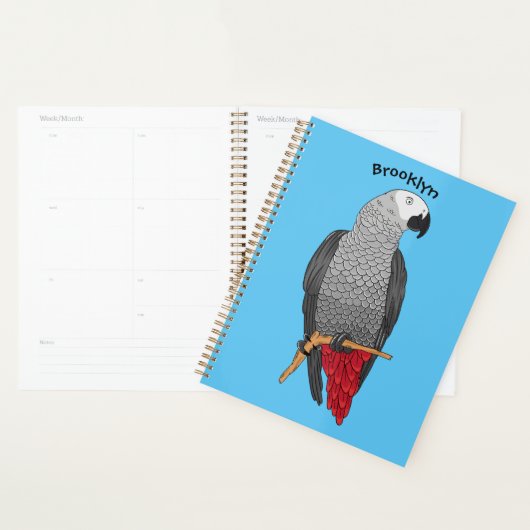 Grau-Papagei-Cartoon Planer (Anzeige)