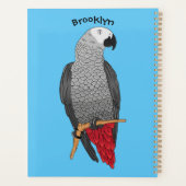 Grau-Papagei-Cartoon Planer (Rückseite)