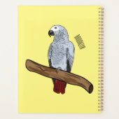 Grau-Papagei-Cartoon Planer (Rückseite)