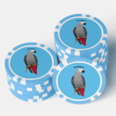 Grau-Papagei-Cartoon Pokerchips (Stapel)