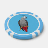 Grau-Papagei-Cartoon Pokerchips (Einzeln)