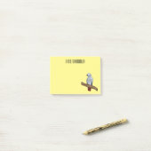Grau-Papagei-Cartoon Post-it Klebezettel (Auf Schreibtisch)