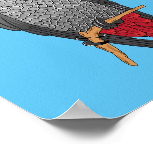 Grau-Papagei-Cartoon Poster (Ecke)