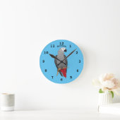 Grau-Papagei-Cartoon  Runde Wanduhr (Zuhause)