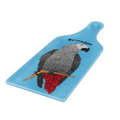 Grau-Papagei-Cartoon Schneidebrett (Ecke)