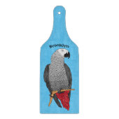 Grau-Papagei-Cartoon Schneidebrett (Vorderseite)