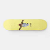 Grau-Papagei-Cartoon Skateboard (Horizontal)