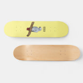 Grau-Papagei-Cartoon Skateboard (Horizontal)