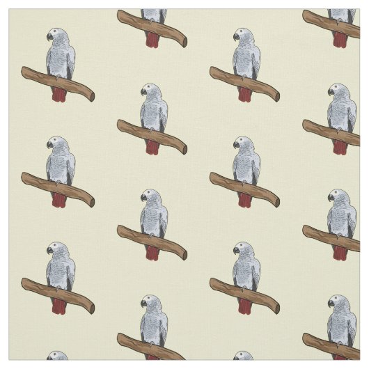 Grau-Papagei-Cartoon Stoff (Muster)