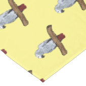 Grau-Papagei-Cartoon Tischdecke (Schrägansicht)