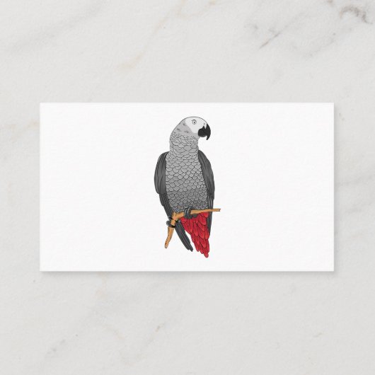 Grau-Papagei-Cartoon Visitenkarte (Rückseite)